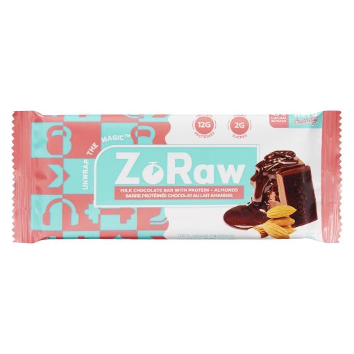 Picture of ZORAW CHOCOLATES MILK CHOCOLATE - ALMOND and PROTEIN 52GR