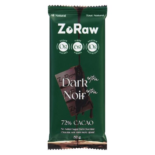 Picture of ZORAW CHOCOLATES EXTRA DARK CHOCOLATE WITH PROTEIN 52GR