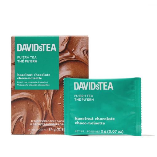 Picture of DAVIDSTEA SINGLE TEA SACHETS - HAZELNUT CHOCOLATE 12S