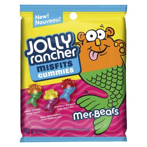 Picture of JOLLY RANCHER MISFITS ASSORTED MER-BEARS PEG 182GR                         