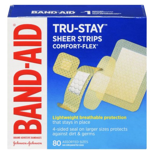 Picture of BAND-AID TRU-STAY COMFORT FLEX BANDAGE – PLASTIC- ASSORTED 80S