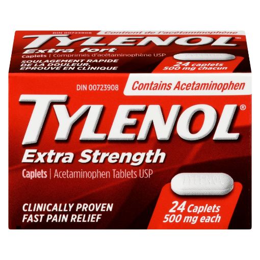 Picture of TYLENOL ACETAMINOPHEN - EXTRA STRENGTH - CAPLET 500MG 24S                  
