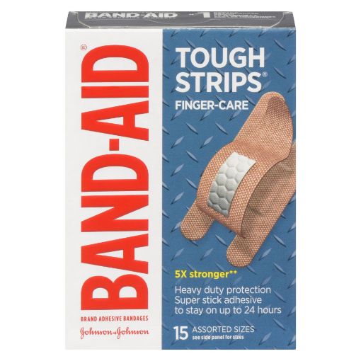 Picture of BAND-AID BANDAGE - TOUGH STRIP - FINGER CARE 15S                           
