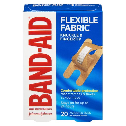 Picture of BAND-AID BANDAGE - FLEXIBLE FABRIC - KNUCKLE and FINGER TIP 20S