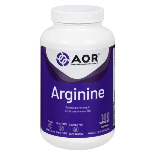 Picture of AOR ARGININE - HEART HEALTH AND NITRIC OXIDE SUPPORT 600MG 180S