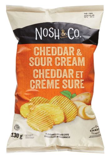 Picture of NOSH and CO POTATO CHIPS - CHEDDAR and SOUR CREAM 130GR