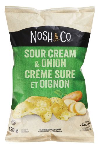 Picture of NOSH and CO POTATO CHIPS - SOUR CREAM and ONION 130GR