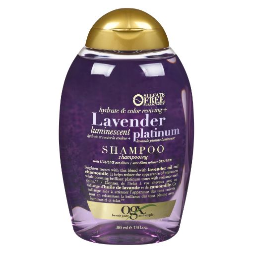 Picture of OGX HYDRATE and TONE LAVENDER LUM PLATINUM SHAMPOO 385ML