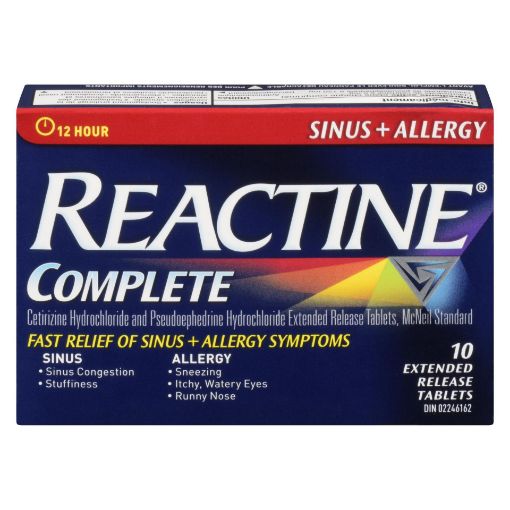 Picture of REACTINE ALLERGY and SINUS TABLET 10S