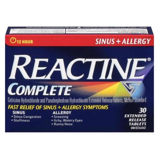 Picture of REACTINE ALLERGY and SINUS TABLETS 30S