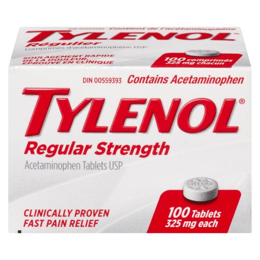 Picture of TYLENOL REGULAR STRENGTH 325MG TABLETS 100S                                