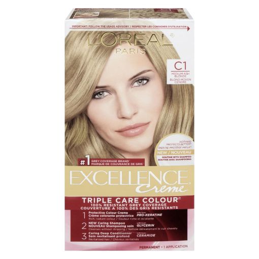 Picture of LOREAL EXCELLENCE HAIR COLOUR - MEDIUM ASH BLONDE #C1                      