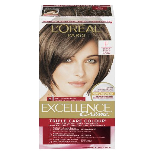 Picture of LOREAL EXCELLENCE HAIR COLOUR - MEDIUM BROWN #F                            