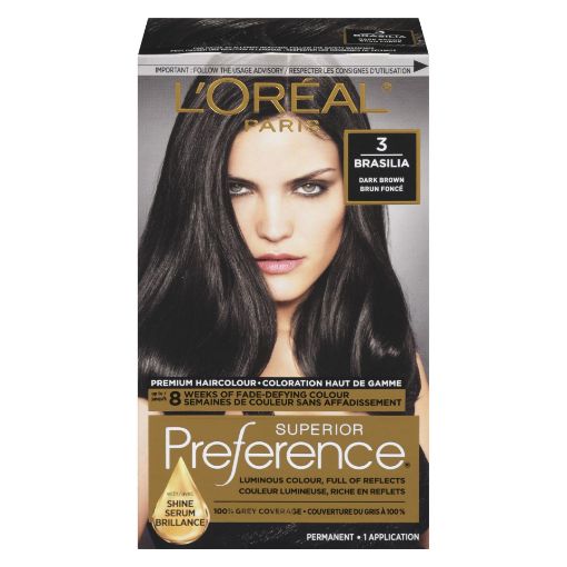 Picture of LOREAL PREFERENCE HAIR COLOUR - DARK BROWN #3                              