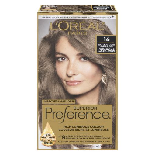 Picture of LOREAL PREFERENCE HAIR COLOUR - NATURAL LIGHT ASH BROWN #16                