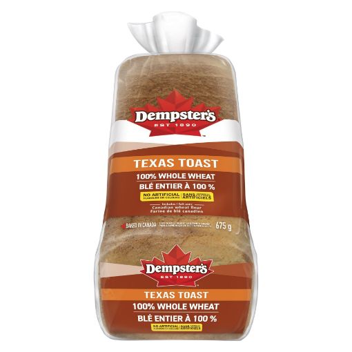 Picture of DEMPSTERS TEXAS TOAST BREAD - 100% WHOLE WHEAT 675GR