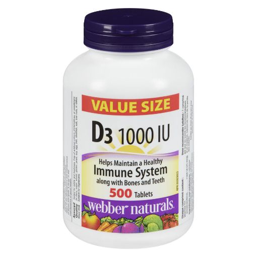Picture of WEBBER NATURALS VITAMIN D3 1000IU - VALUE SIZE TABLETS 500S