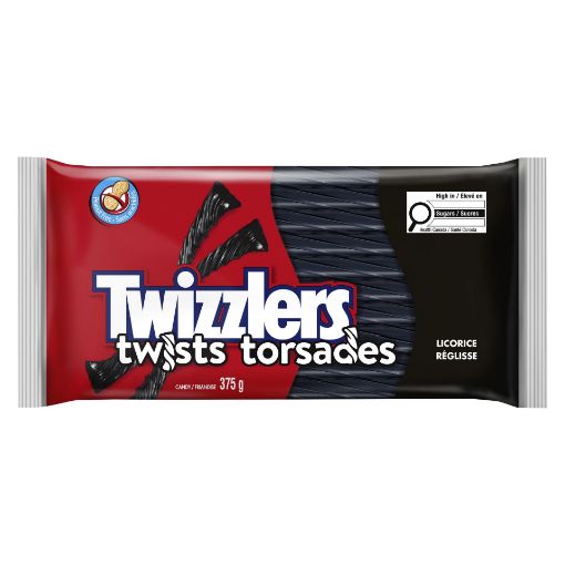 Picture of TWIZZLERS LICORICE - BLACK - PARTY PACK 375GR                              