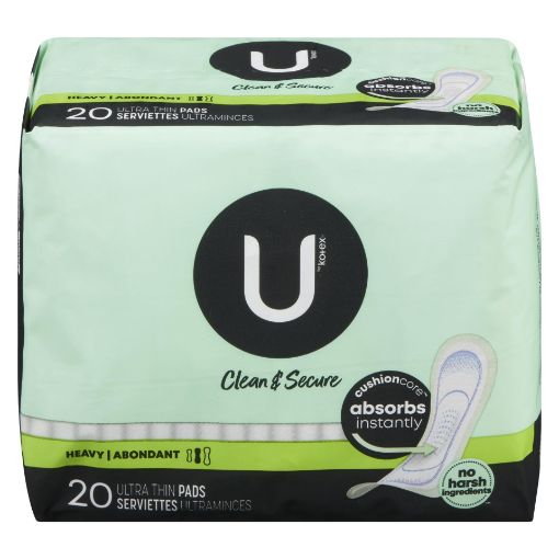 Picture of U BY KOTEX CLEAN and SECURE PADS - ULTRA THIN HEAVY 20S