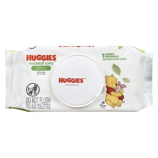 Picture of HUGGIES NATURAL CARE FRAGRANCE FREE BABY WIPES SOFT PACK 56S