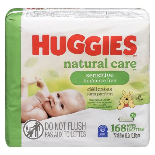 Picture of HUGGIES NATURAL CARE FRAGRANCE FREE BABY WIPES RFT BUNDLE 3PK 56S