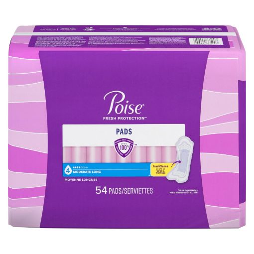 Picture of POISE PADS - MODERATE - LONG 54S