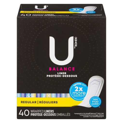 Picture of U BY KOTEX BALANCE LINERS - REGULAR 40S
