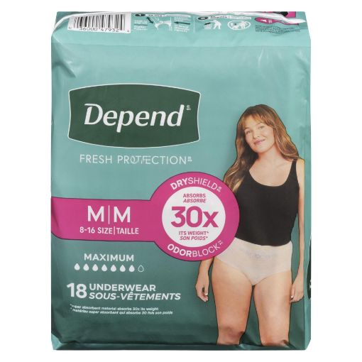 Picture of DEPEND FRESH PROTECTION UNDERWEAR FOR WOMEN - MAXIMUM - M 18S
