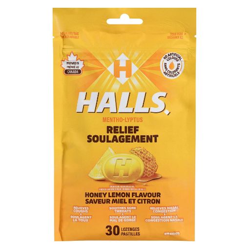 Picture of HALLS LOZENGES - HONEY LEMON 30S                                           