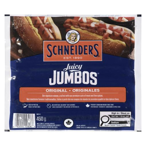Picture of SCHNEIDERS JUICY JUMBO HOT DOGS 450GR                                      