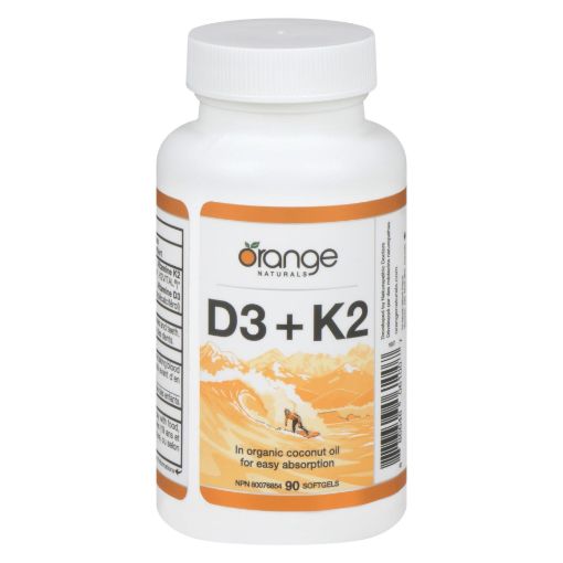 Picture of ORANGE NATURALS D3+K2 SOFTGELS 90S                                         