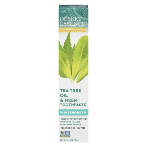 Picture of DESERT ESSENCE TOOTHPASTE - TEA TREE OIL WITH NEEM WINTERGREEN 130GR