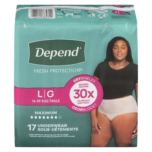 Picture of DEPEND FRESH PROTECTION UNDERWEAR FOR WOMEN - MAXIMUM - L 17S