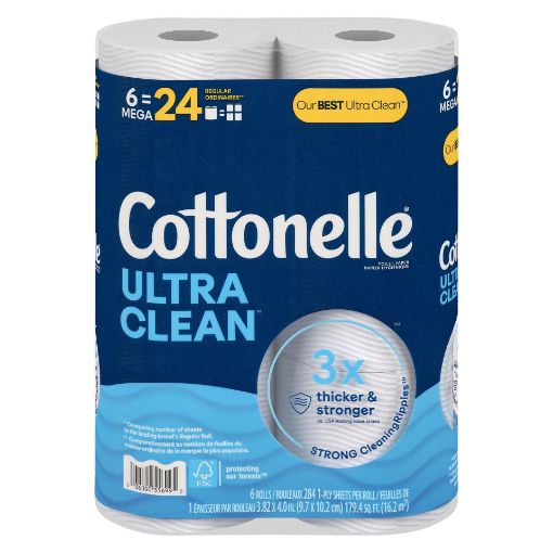 Picture of COTTONELLE ULTRA CLEAN BATHROOM TISSUE - 1-PLY 6S