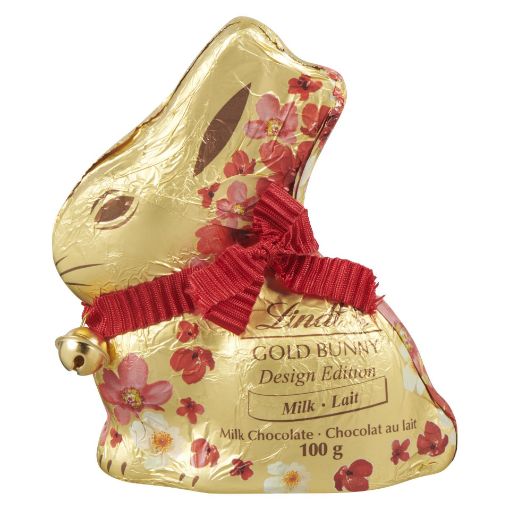 Picture of LINDT GOLD BUNNY FLORAL - MILK 100GR