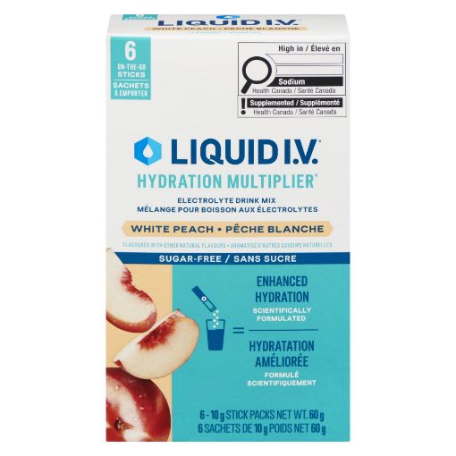Picture of LIQUID I.V. ELECTROLYTE DRINK MIX - WHITE PEACH 6S