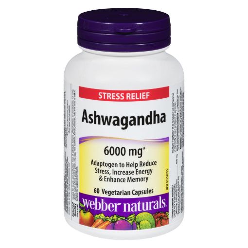 Picture of WEBBER NATURALS ASHWAGANDHA 6000MG - VEGETARIAN CAPSULES 60S