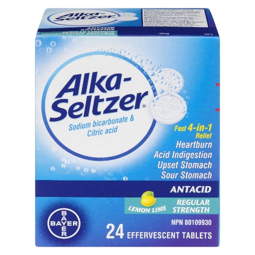 Picture of ALKA SELTZER REGULAR STRENGTH LEMON LIME TABLET 24S