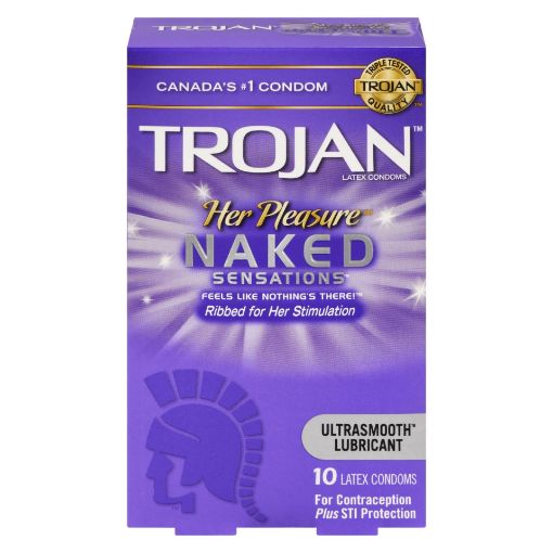 Picture of TROJAN NAKED SENSATION CONDOMS - HER PLEASURE 10S