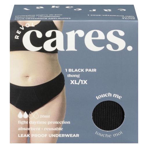 Picture of REVOL CARES ESSENTIALS THONG BLACK EXTRA LARGE/PLUS SIZE 1X