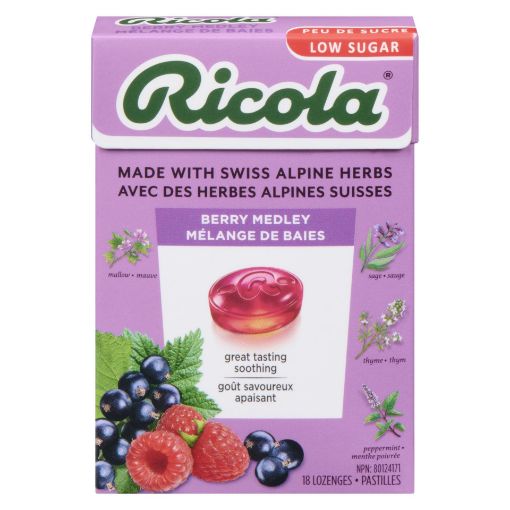 Picture of RICOLA SWISS HERB LOZENGE DROPS - BERRY MEDLEY 18S