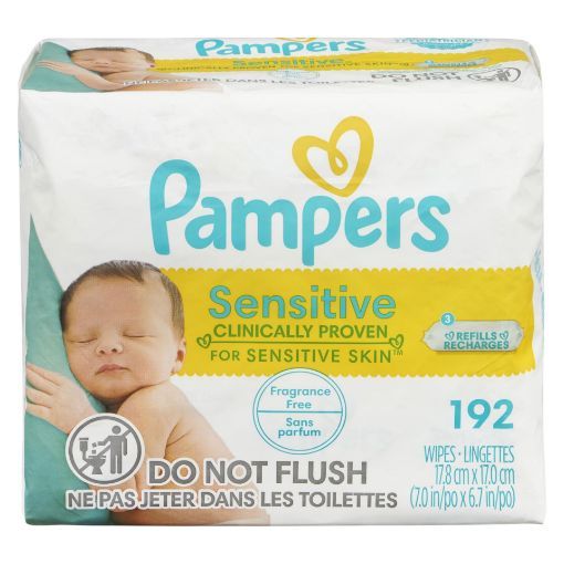 Picture of PAMPERS SENSITIVE 3X WIPES - REFILL 192S