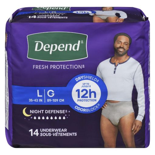 Picture of DEPEND FRESH PROTECTION UNDERWEAR FOR MEN - NIGHT DEFENSE - L 14S