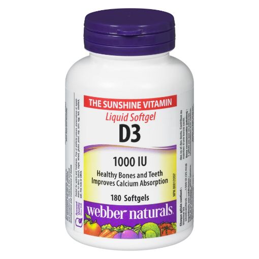 Picture of WEBBER NATURALS VITAMIN D - SOFTGELS CAPSULE 1000IU 180S
