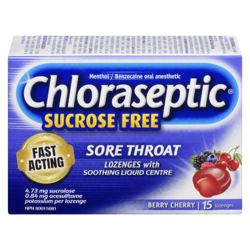 Picture of CHLORASEPTIC LOZENGES - BERRY CHERRY - SUGAR FREE 15S