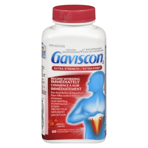 Picture of GAVISCON EXTRA STRENGTH - CHERRY TABS 60S                                  