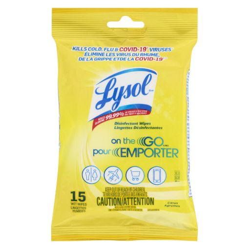 Picture of LYSOL ON THE GO DISINFECTING WIPES - CITRUS 15S
