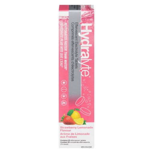 Picture of HYDRALYTE EFFERVESCENT TABLETS - STRAWBERRY LEMONADE 20S