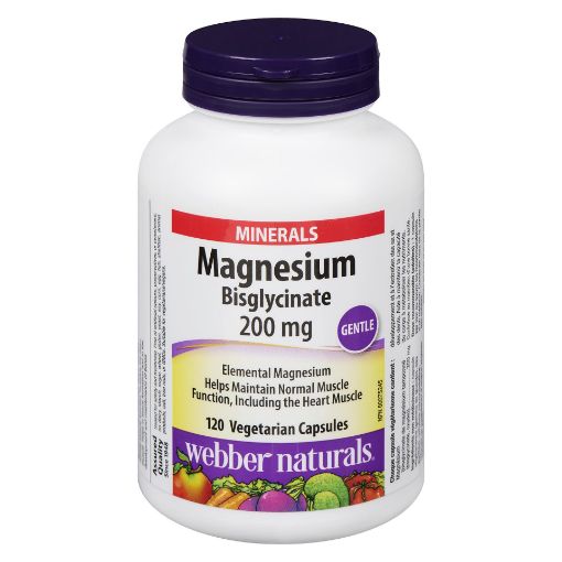 Picture of WEBBER NATURALS MAGNESIUM BISGLYCINATE 200MG CAPSULES 120S