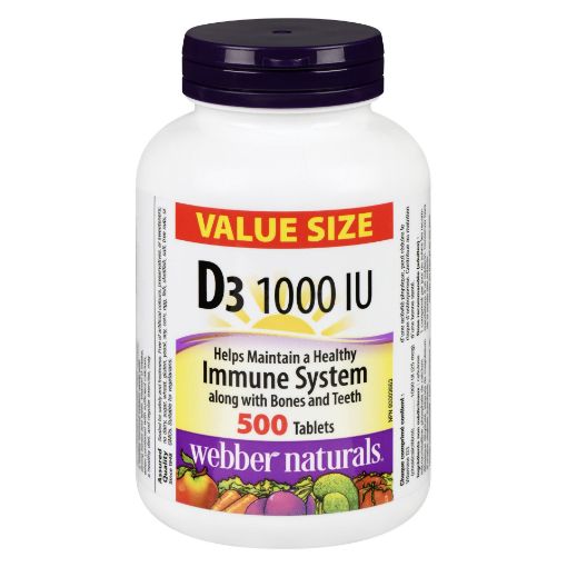 Picture of WEBBER NATURALS VITAMIN D3 1000IU - VALUE SIZE TABLETS 500S